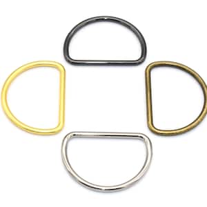Metal D Rings Belt Buckles Strap Adjuster Connector D Clasp Strap Buckles D Loop Belt Buckle Slider for Handbag Webbing Purse Hardware 40mm