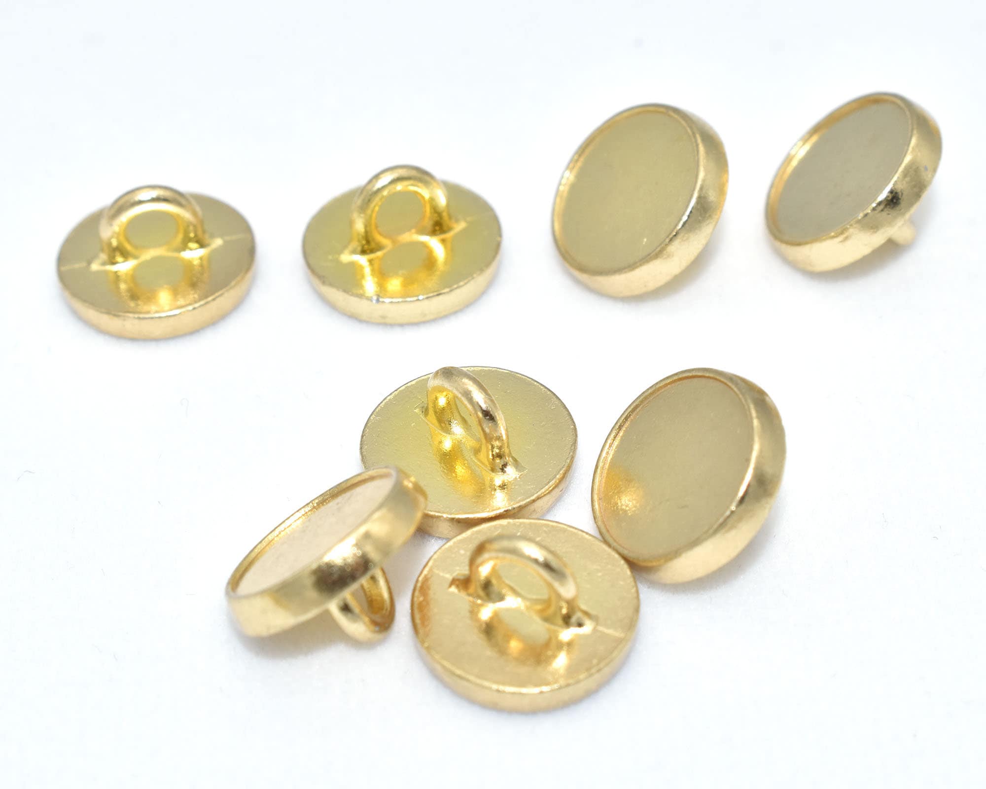 Chuangdi 30-Piece Metal Flat Buttons - 15mm Gold Alloy Shank Buttons For Sewing Coats, Shirts, Crafts