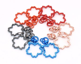 3/8 « Forme de fleur Swivel Clasp Star Lobster 5 Color Swivel Clasp Snap Purse Hooks swivel snap hook Pour porte-clés ou décoration de sac 10pcs