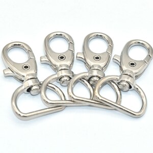 20mm Metal Swivel Hook Silver Swivel Clasp Snap Hooks Lobster Clasp Claw Push Gate Trigger Clasps Oval Ring For keychain or backpack 6pcs