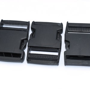 1.5&quot;Black Plastic Release Belt Buckle Adjuster Strap Slider Bag Slide Buckle Webbing Buckles Lanyard buckle belt strap hardware