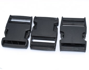 1.5"Black Plastic Release Belt Buckle Adjuster Strap Slider Bag Slide Buckle Webbing Buckles Lanyard buckle belt strap hardware