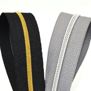 Size #3 Black Zipper Handbag zipper Plastic Zipper Coil Zipper Tape Coil Zipper by the yard with coil Nylon Coil Zipper for Zipper Pull