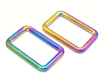 Rainbow Alloy Belt Buckle Square Rings Adjustable Buckle Square Slide Buckles Purse Clasp Buckle Bag strap buckle for Handbag Purse Making