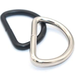 40mm D ring clasp Metal D-Ring Belt strap Buckles D bag clasp Purse Ring for Handbag Hardware leather Finding Webbing Silver/Black 10PCS