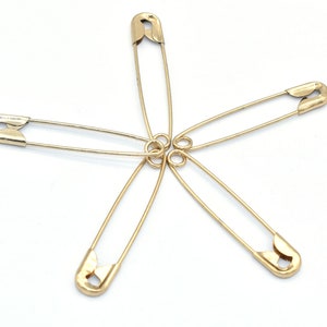 50 mm Oro claro Pin de seguridad Pines decorativos Coser Pasadores de seguridad Ropa Pasadores Soporte Broche Pasador De metal Broche Pasadores de seguridad -20pcs