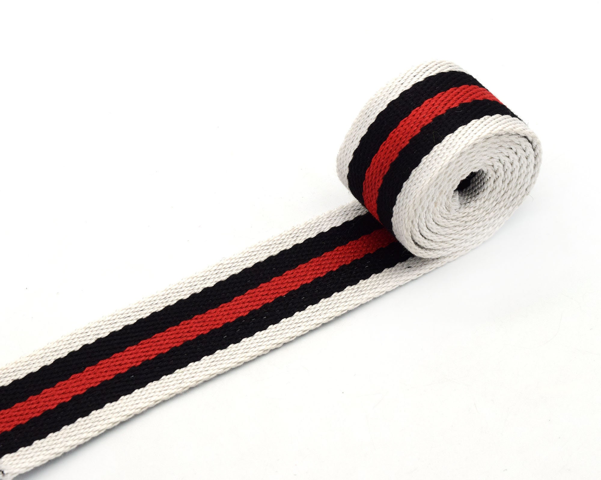 Red Fabric Striped Ribbon Knit Tape Ribbon Bag Strap Belt Webbing Belt Dog Collar Webbing Canvas Webbing Bag Textile Sewing Accessories