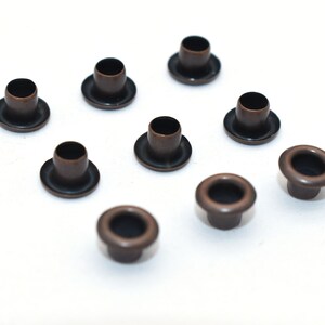 Kopparöglor för gänga 3/3,5 mm öglor för metallnitar för väsktillverkning, skor, väsktillverkning, kanvas, hantverk, 100 st