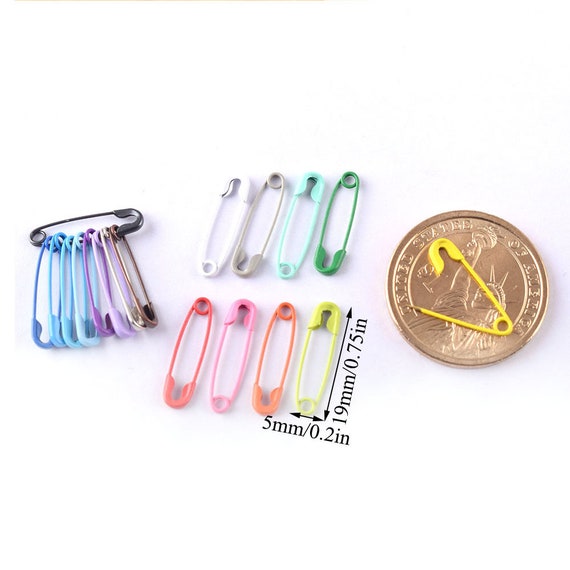 Mini Colored Safety Pins Stitch Markers Metal Sewing Pins Brooch Pins  Jewelry Safety Pins Tag Pins Garment Pins Locking Craft DIY 100pcs 