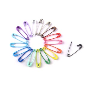 Mini alfileres de seguridad de colores Marcadores de puntada Alfileres de costura de metal Broches Alfileres de seguridad de joyería Alfileres de etiquetas Alfileres de ropa Artesanía de bloqueo DIY 100 piezas