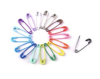 Mini Colored Safety Pins Stitch Markers Metal Sewing Pins Brooch Pins Jewelry Safety Pins Tag Pins Garment Pins Locking Craft DIY 100pcs