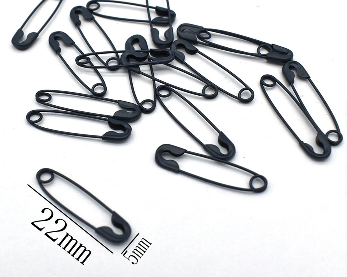 22mm Black Safety Pins Jewelry Making Pins Sewing Safety Pins Etsy