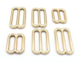 Metal Light Gold Adjuster Buckle Slide Buckles Clothes Belt Buckle Belt Buckle Rectangle Bag Buckle for Straps Handbag Webbing Hardware