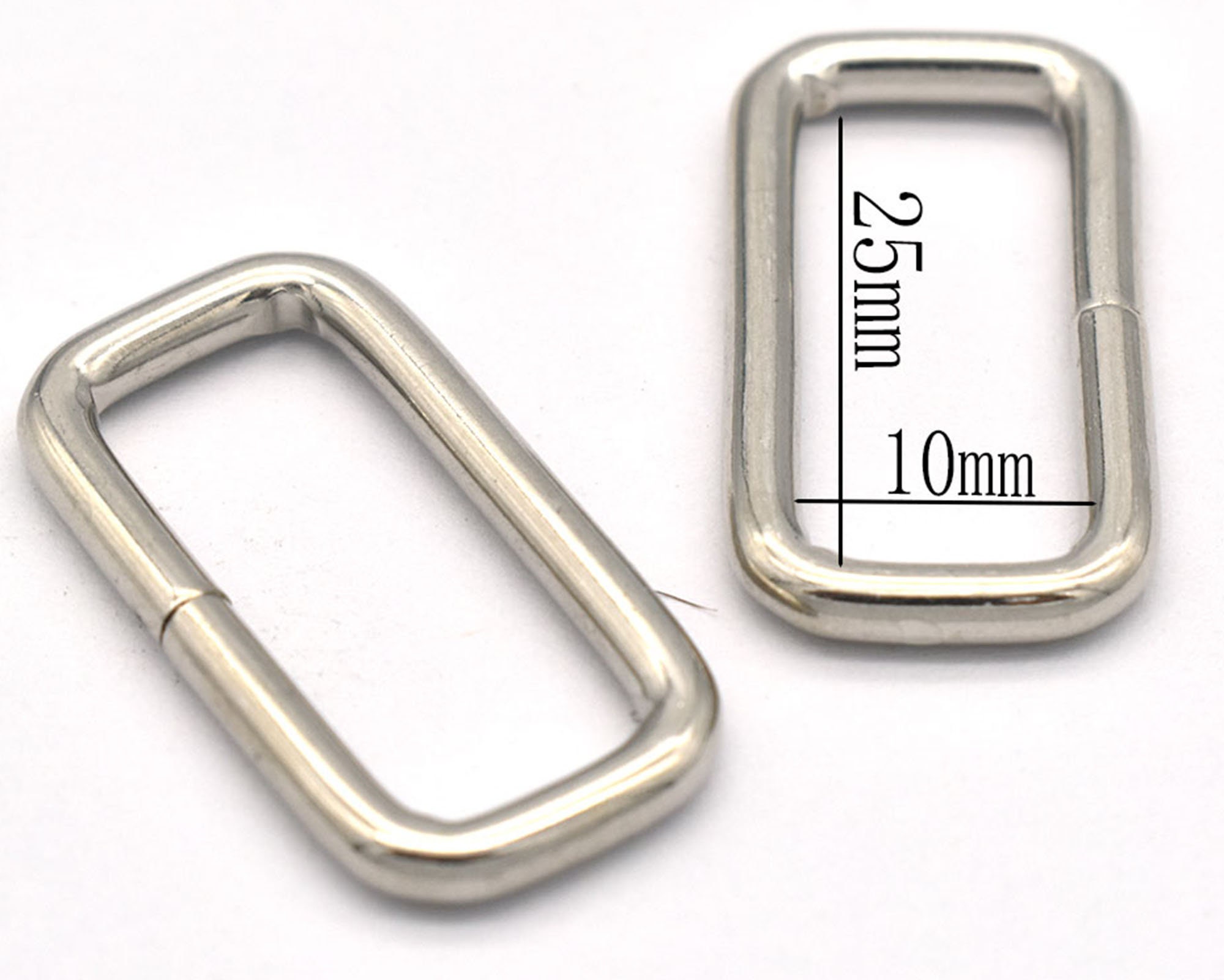 25mm Silver Belt Buckle Adjustable Slide Buckles Rectangle Etsy