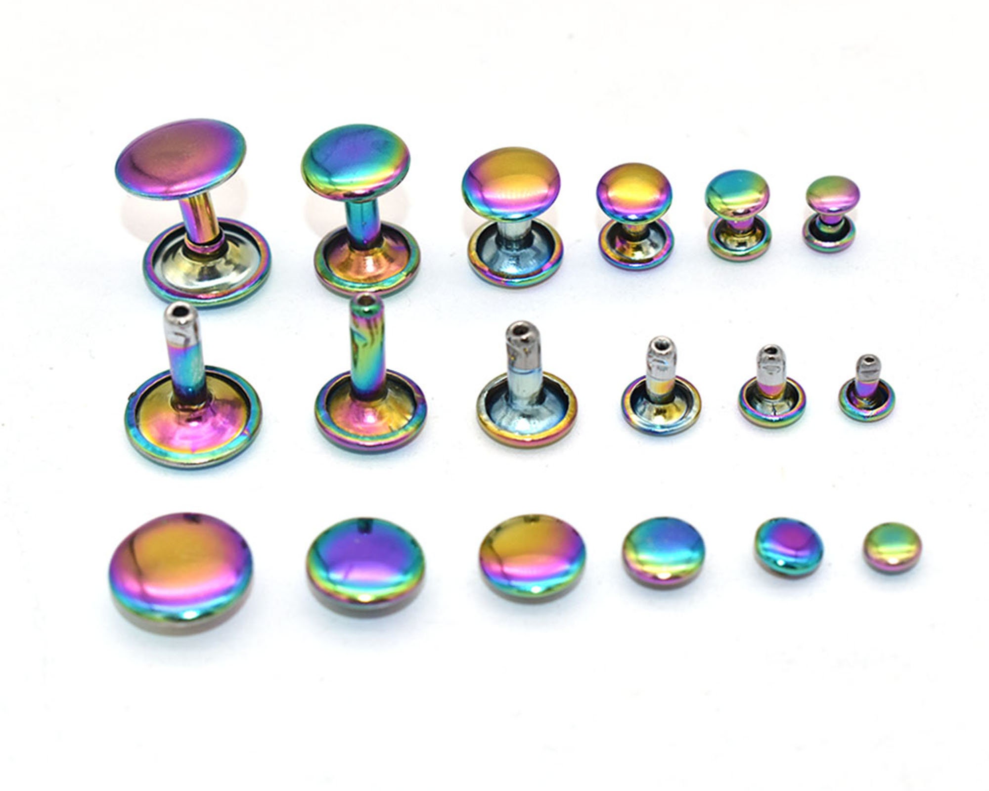 rainbow Rivets For Fabric Rivet For Leather Double Cap Rivets Leather  Rivets – SnapS Tools