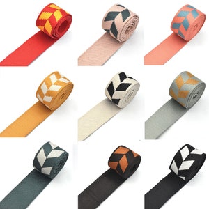 Geometric Pattern Ribbons Webbing Belt Bag Webbing Dog Collar Webbing Bag Strap Belt Canvas Webbing for Textile Sewing Accessories