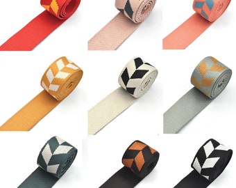 Geometric Pattern Ribbons Webbing Belt Bag Webbing Dog Collar Webbing Bag Strap Belt Canvas Webbing for Textile Sewing Accessories
