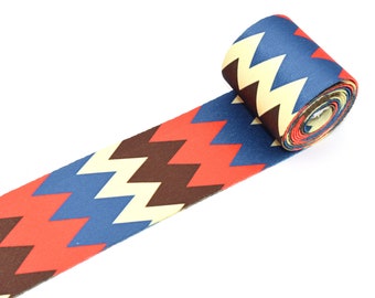 2 « Sangle colorée Rubans lisses Toile Sangle Tissu Ceinture Polyester Sac à dos Ceinture Ethnique Motif Sangle pour Textile Couture Accessoires