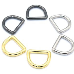 24mm Gold D ring clasp Metal D-Ring Belt strap Buckles D bag clasp Purse Ring for Handbag Hardware leather Finding Webbing 6PCS