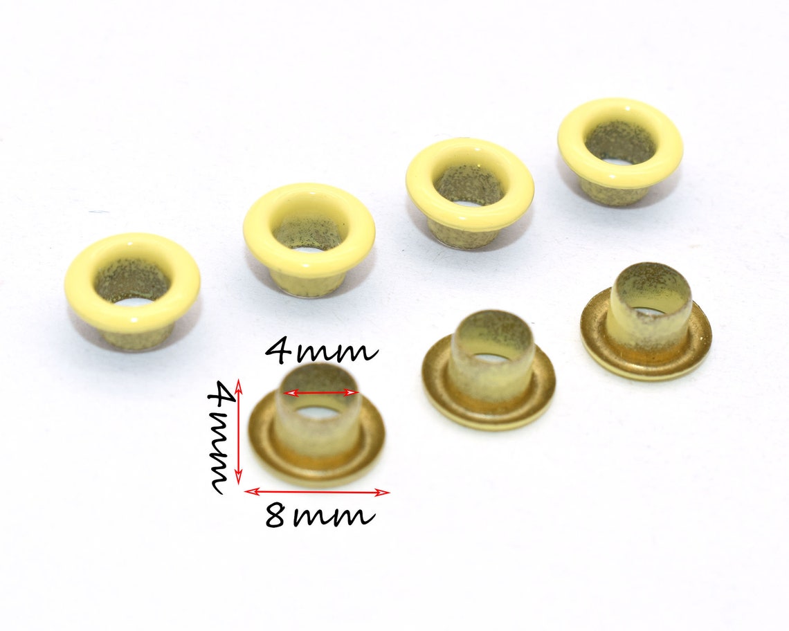 Yellow Eyelet Grommets 4mm Grommet Eyelet Metal Grommet Rivets Etsy