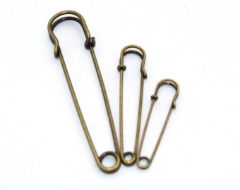 Bronze Safety Pins, 14pcs Jumbo Safety Pins, 16mm Decorative Pins, Push  Pins, Pins for Clothing 