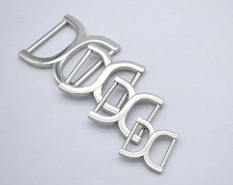 Double D Ring Metal Adjuster 4 Size Slider Belt Buckle Silver Wallet Strap Connector for Handbag Webbing Hardware