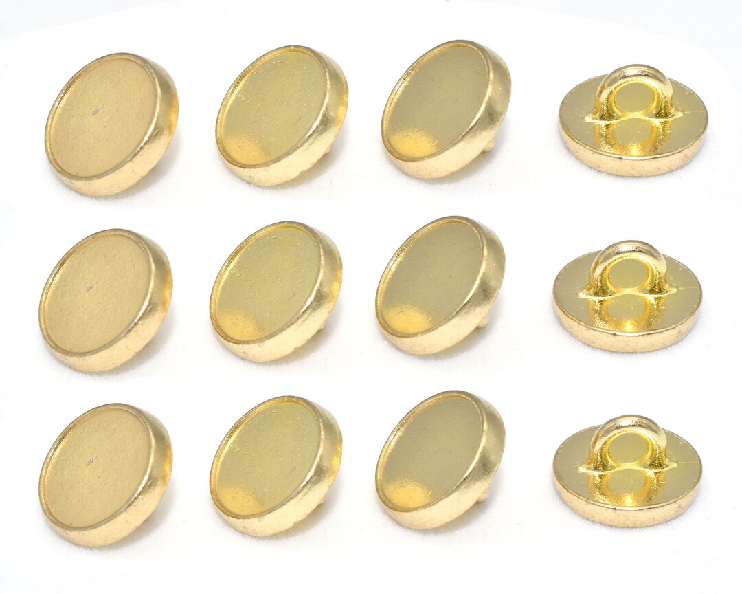 Metal Round Flat Button Gold Jacket Buttons Sewing Buttons Shank Buttons Clothing Fasteners Coat ...