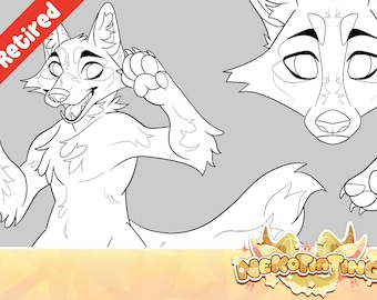 Wolf Reference Base | Furry Lineart & Base (Retired / Discounted)