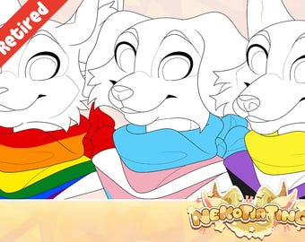 Pride Headshot Base | Furry LGBTQ+ Lineart (Retired/Discounted)