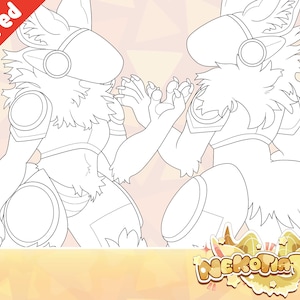 Protogen Reference Sheet Base | Furry Lineart & Base (Retired/ Discounted)