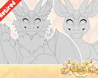 Dragon Reference Sheet Base | Furry Lineart & Base (Retired / Discounted)