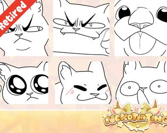 Cat Emoji Base Pack | Furry lineart & base (Retired/Discounted)
