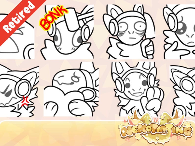 Protogen Emoji Base Pack | Furry Lineart & Base (Retired / Discounted) image 1