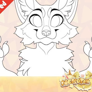 Base de zorro pequeño / Arte lineal peludo y base (retirado/con descuento)