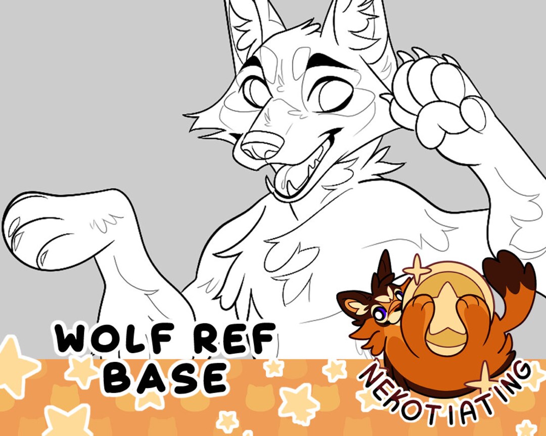Wolf Reference Base Furry Lineart & Base - Etsy