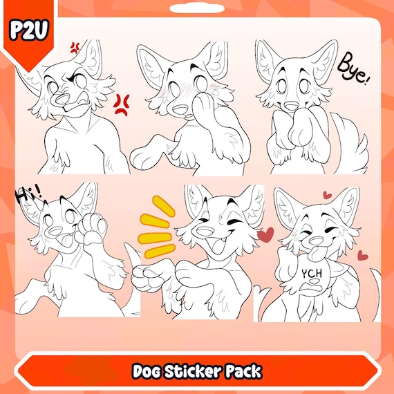 Dog Sticker Pack | Furry lineart & base (Retired / Discounted)