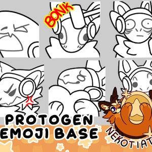 Protogen Emoji Base Pack | Furry lineart & base