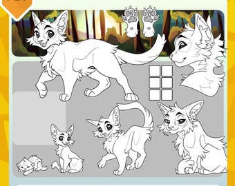 Warriors Reference Sheet Base | Feline & Cat Lineart, Base