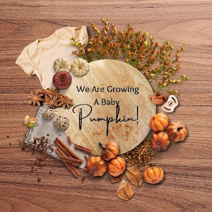 Digital Gender Neutral Baby Announcement | Printable Social Media Pregnancy Announcement | Autumn Themed Baby Reveal | JPG | PDF Files