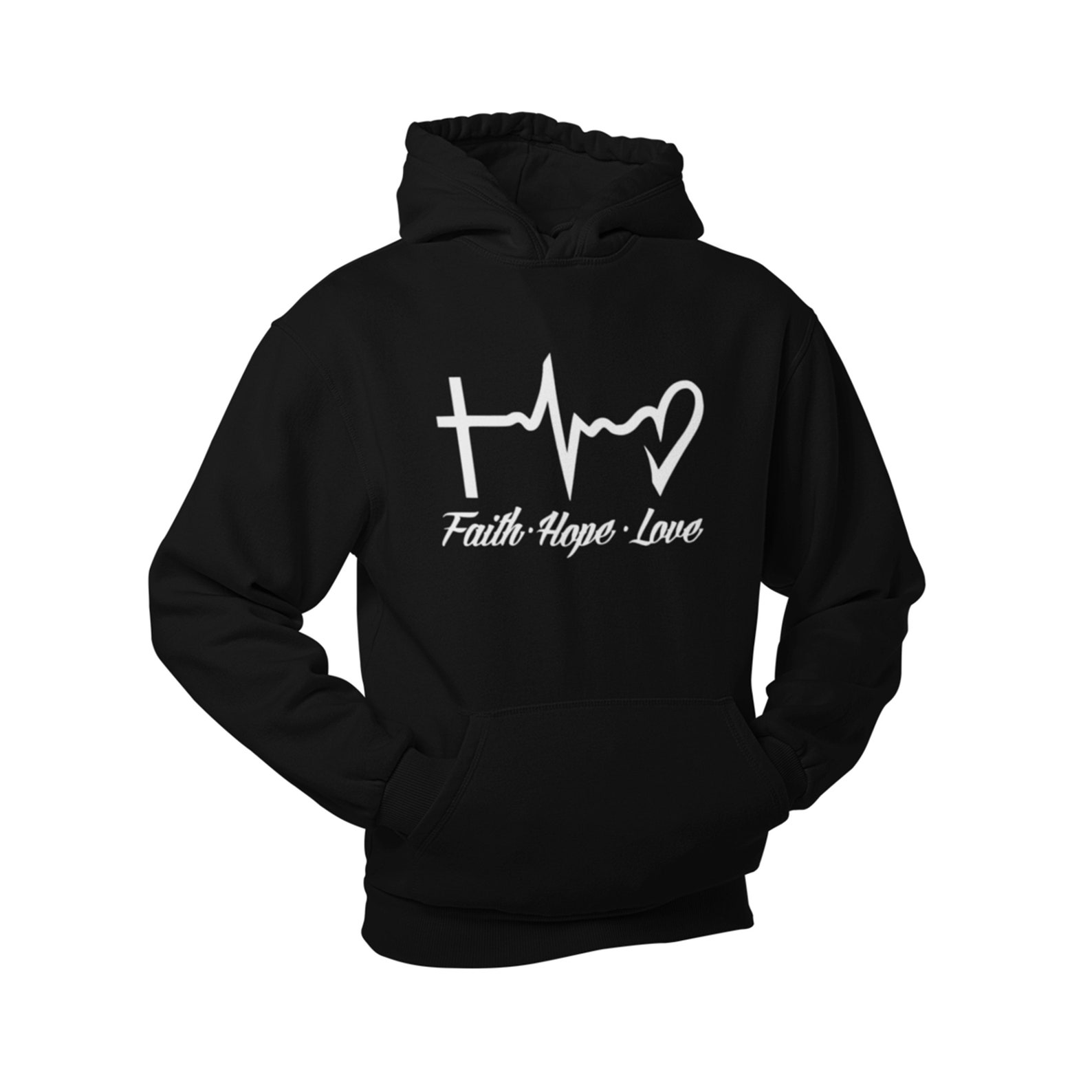 Faith Love Hope Motivational Adult Pullover Hoodie Long Sleeve Etsy