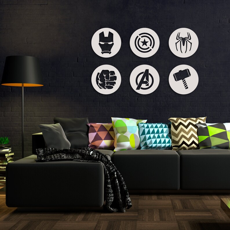 Avengers Wall Art Set Nursery Avengers Set 3D Wooden Etsy