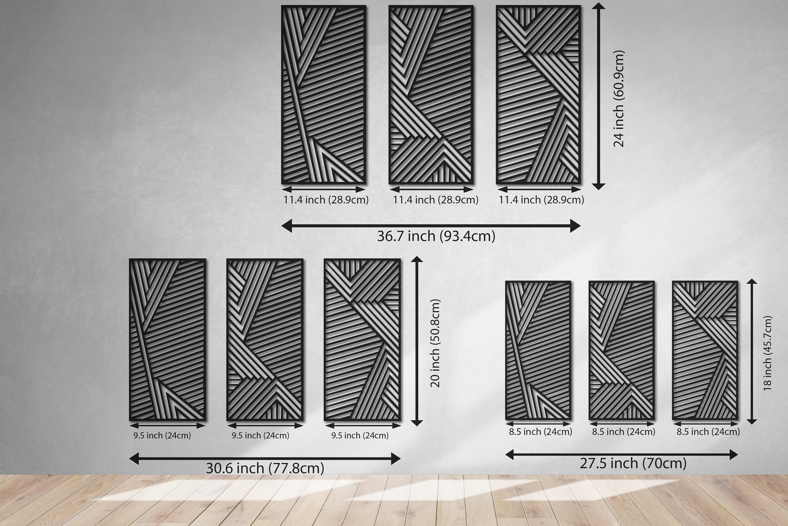 Geometric Black Wood Bedroom Wall Decor Wood Wall Art Modern Etsy