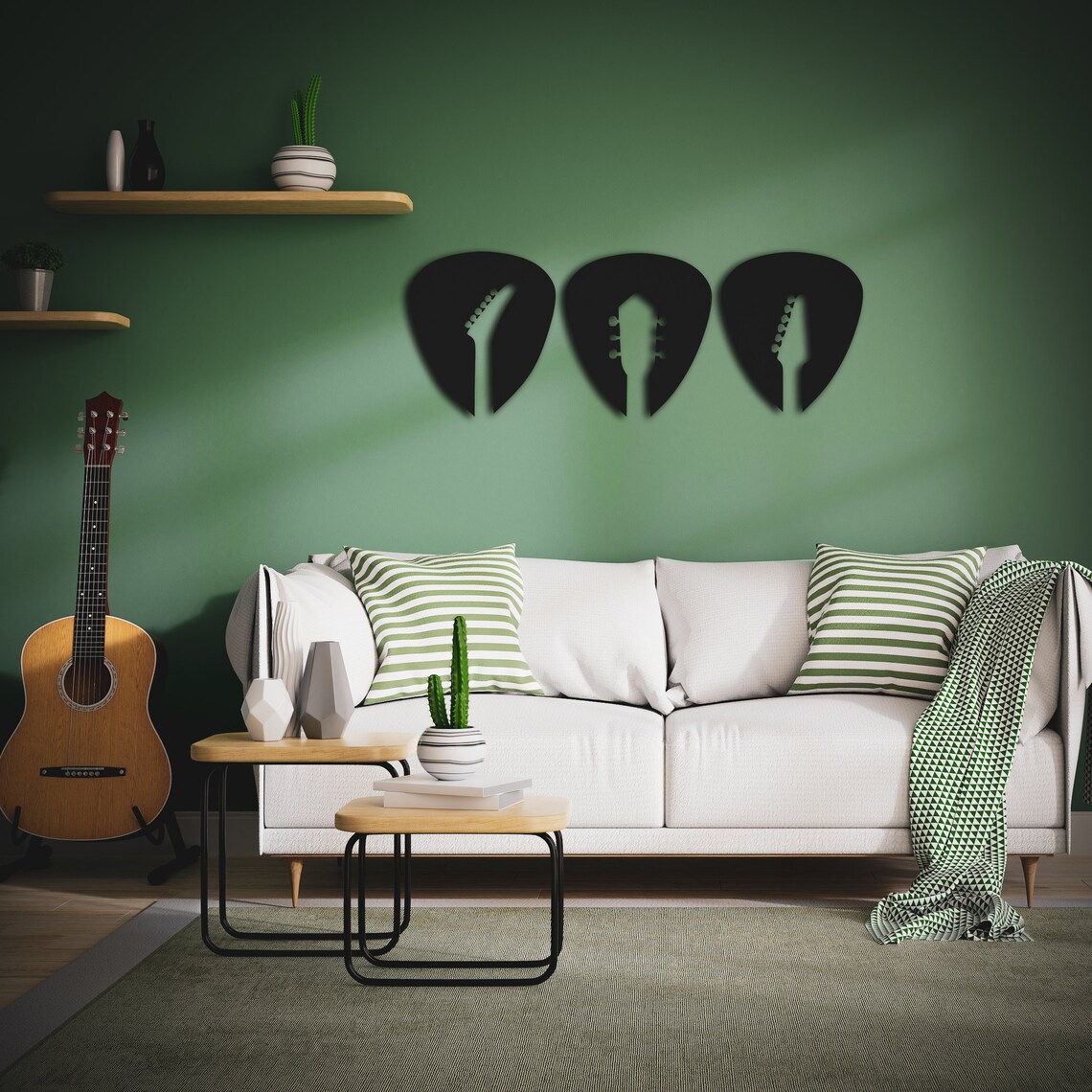 Wood Guitar Wall Decor Music Wall Art Gift for Guitarist Etsy