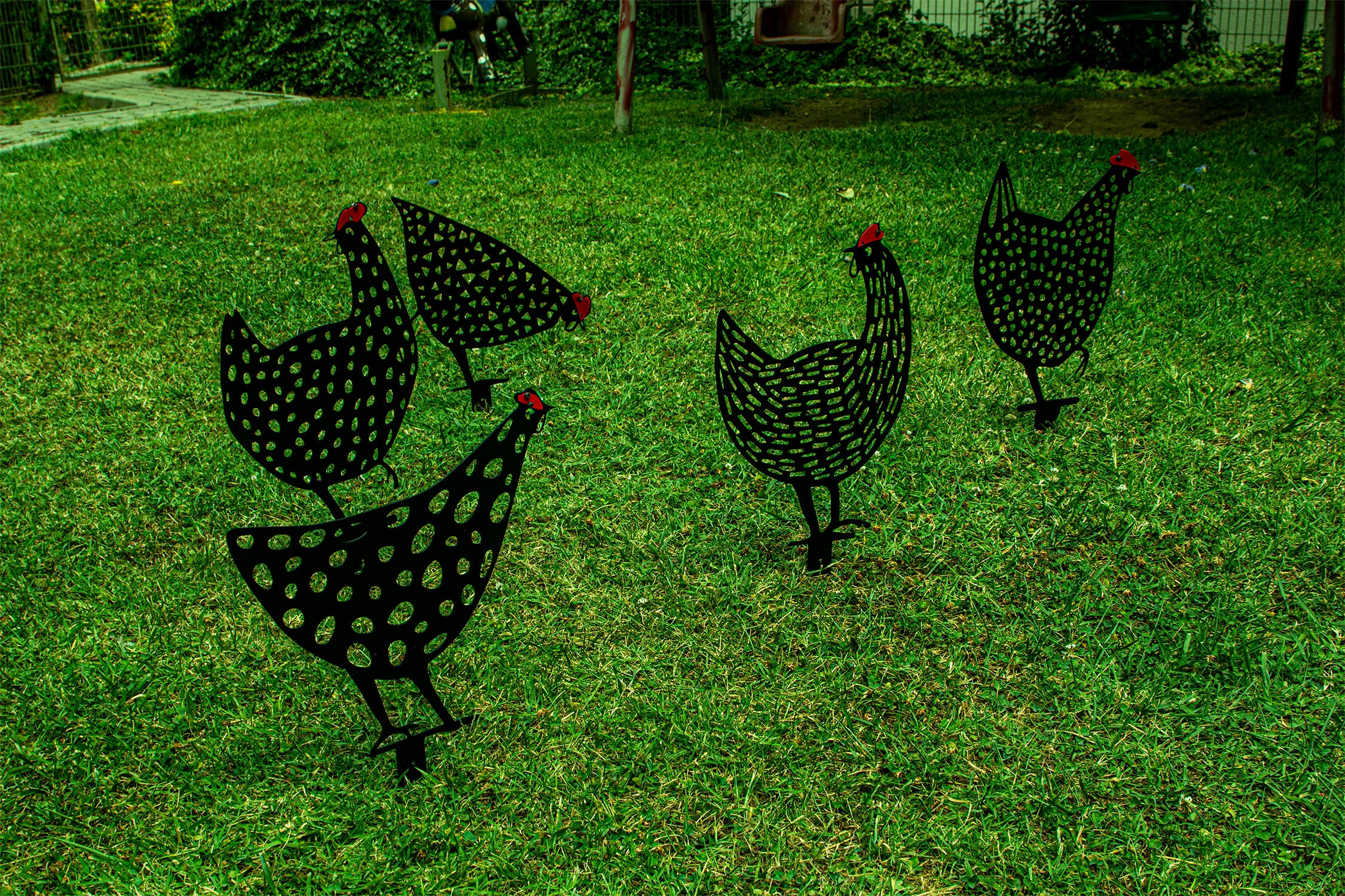 Chicken Yard Art Chicken Decor Metal Chicken Art Farmhouse Etsy Australia