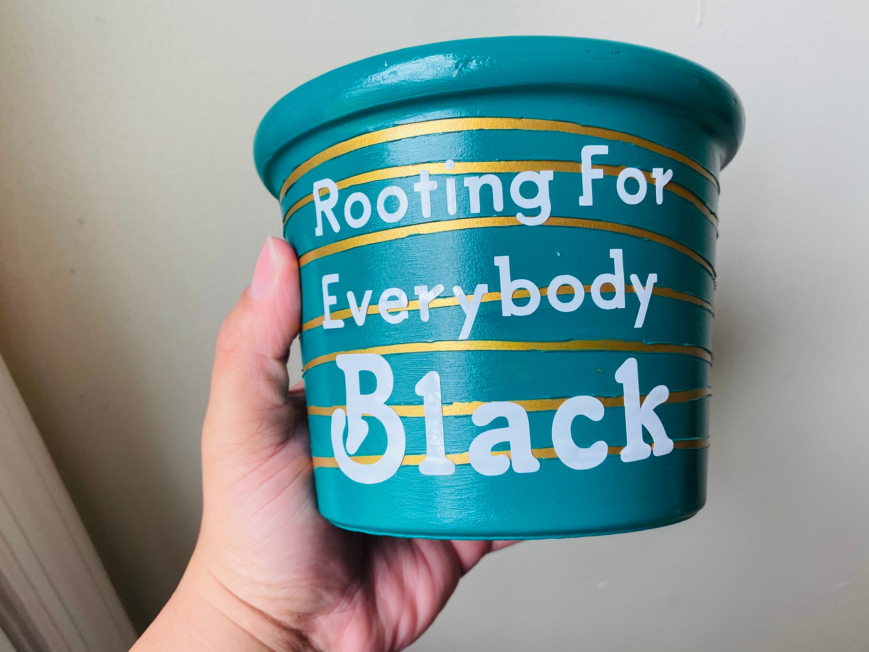 Rooting for Everybody Black Plant Pot 5 Inch Planter With Etsy
