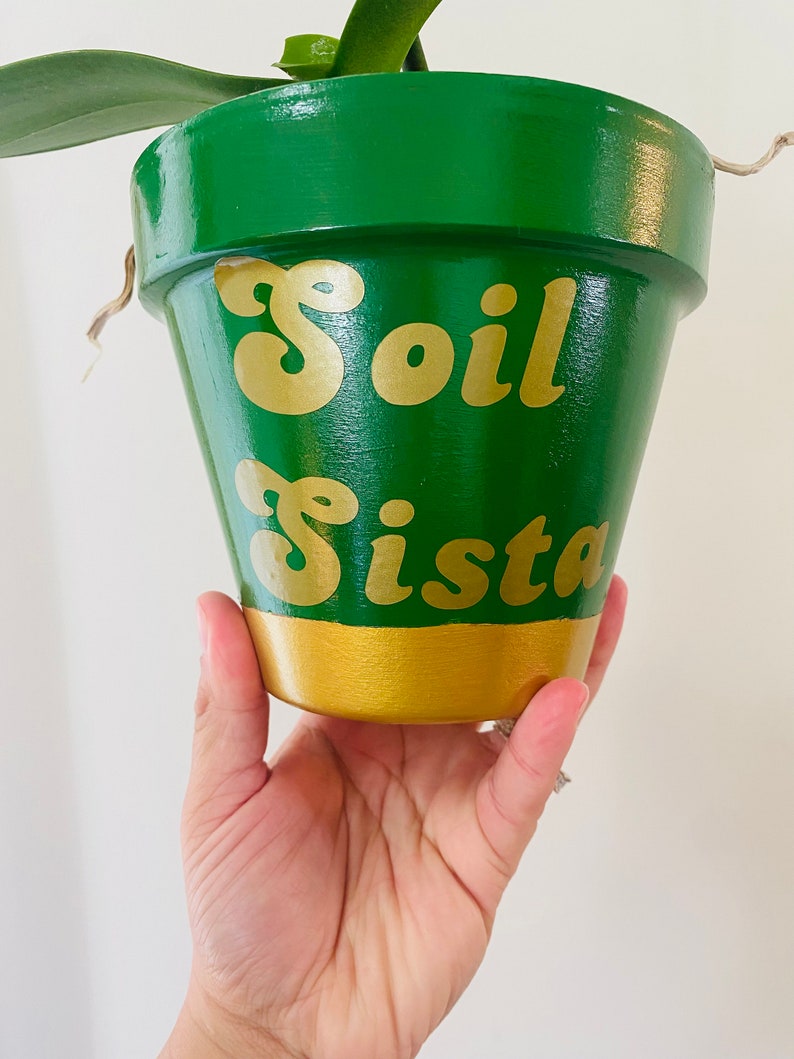 Soil Sista Handmade Plant Pot 6 Inch Planter With Drainage Etsy