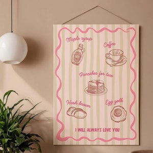 Harry Styles Inspired Breakfast Print, Just Keep Driving Lyrics (Digital Download Also Available)
