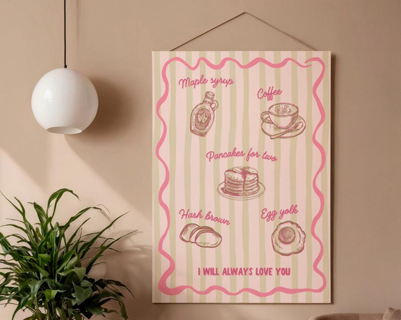 Harry Styles Inspired Breakfast Print, Just Keep Driving Lyrics (Digital Download Also Available)