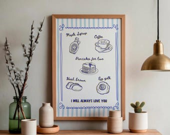 Impresión inspirada en el desayuno de Harry Styles, letra de "Just Keep Driving" (descarga digital también disponible)