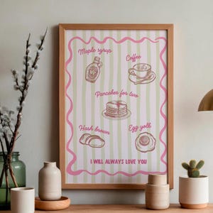 Harry Styles Inspired Breakfast Print, Just Keep Driving Lyrics (Digital Download Also Available)